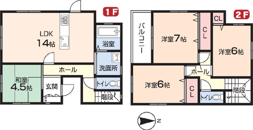 1、2階平面図参考プラン