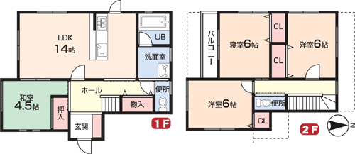 1、2階平面図参考プラン