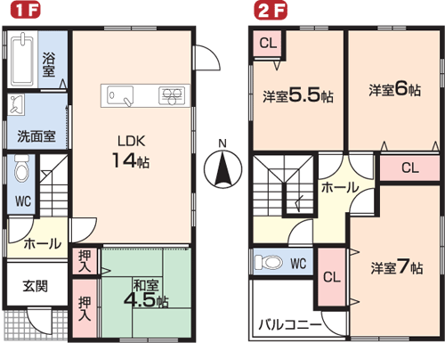 1、2階平面図参考プラン