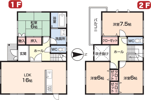 1、2階平面図参考プラン
